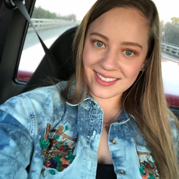 Customized OOAK Vintage Acid Washed Denim Shirt - 90’s Embroidered Fall Harvest - Picture 11 of 12